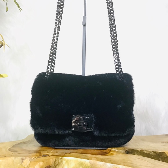 Michael Kors Handbags - Michael Kors Tina Shoulder Flap Fur Bag